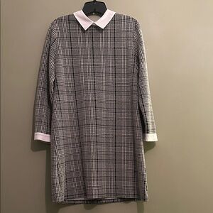 Primark Women’s Black & White Long Sleeve Shift Dress Size 8